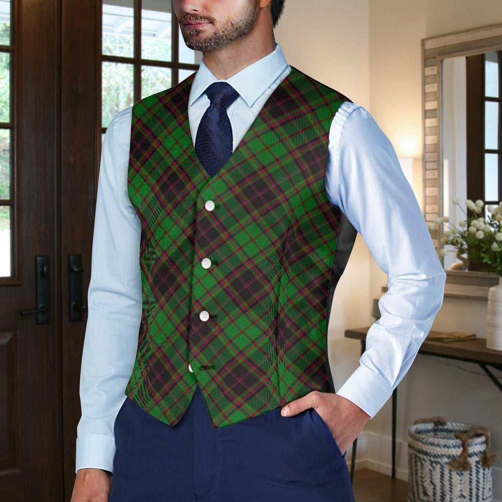 District - Buchan Tartan Bias Suit vest jacket