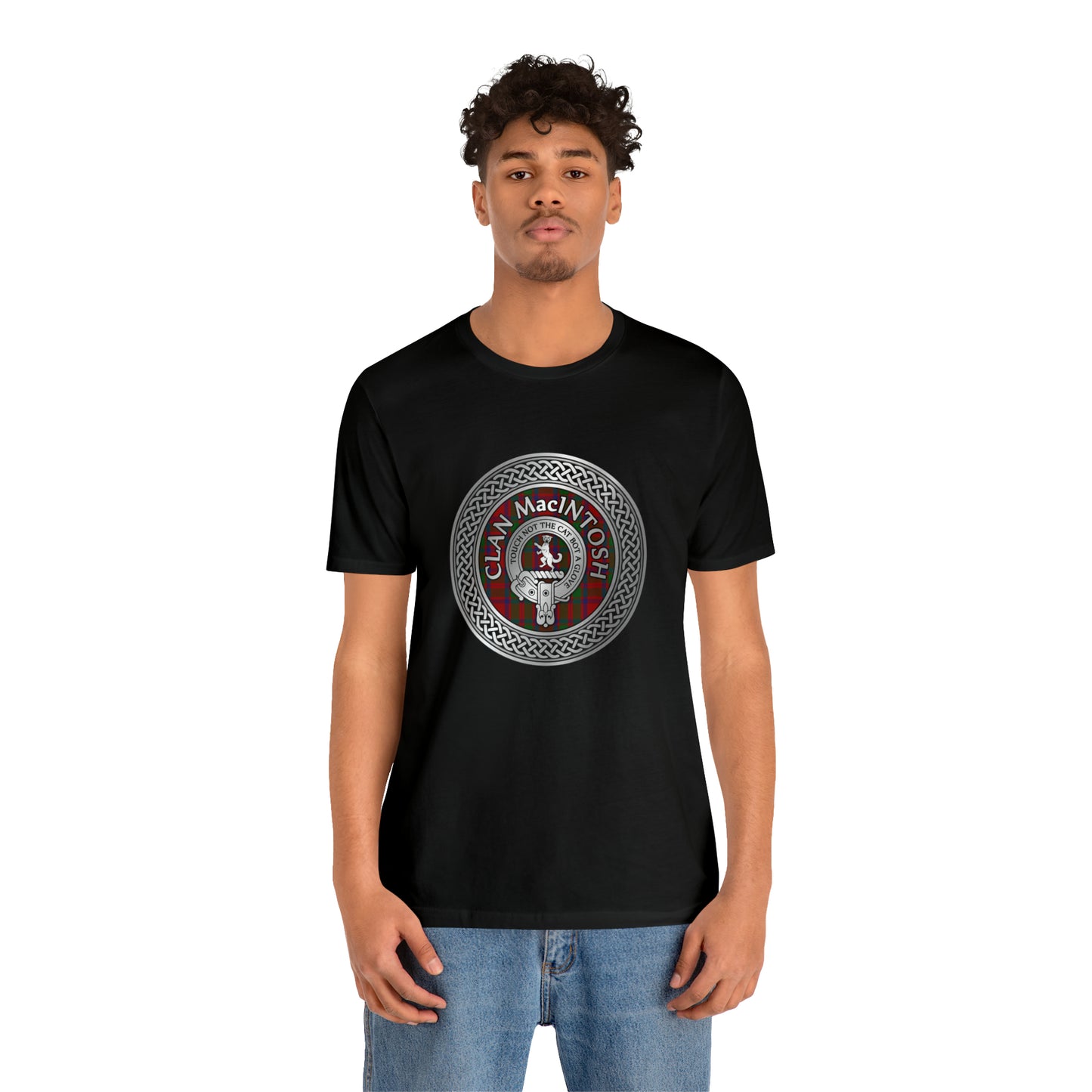 Clan MacIntosh Crest & Tartan Knot | Unisex T-Shirt