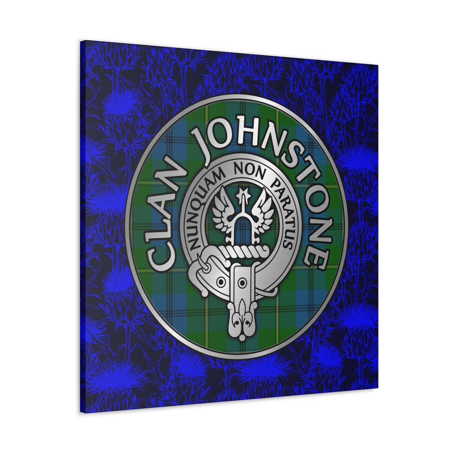 Clan Johnstone Crest & Tartan Canvas Gallery Wraps