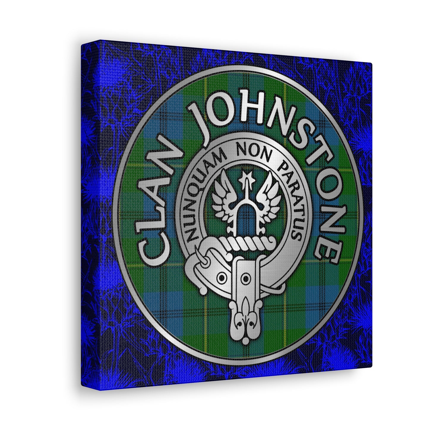 Clan Johnstone Crest & Tartan Canvas Gallery Wraps