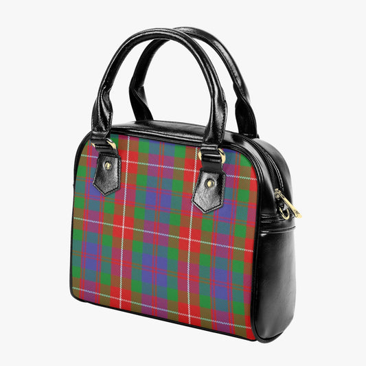 Clan Fraser Tartan Leather Saddle Bag