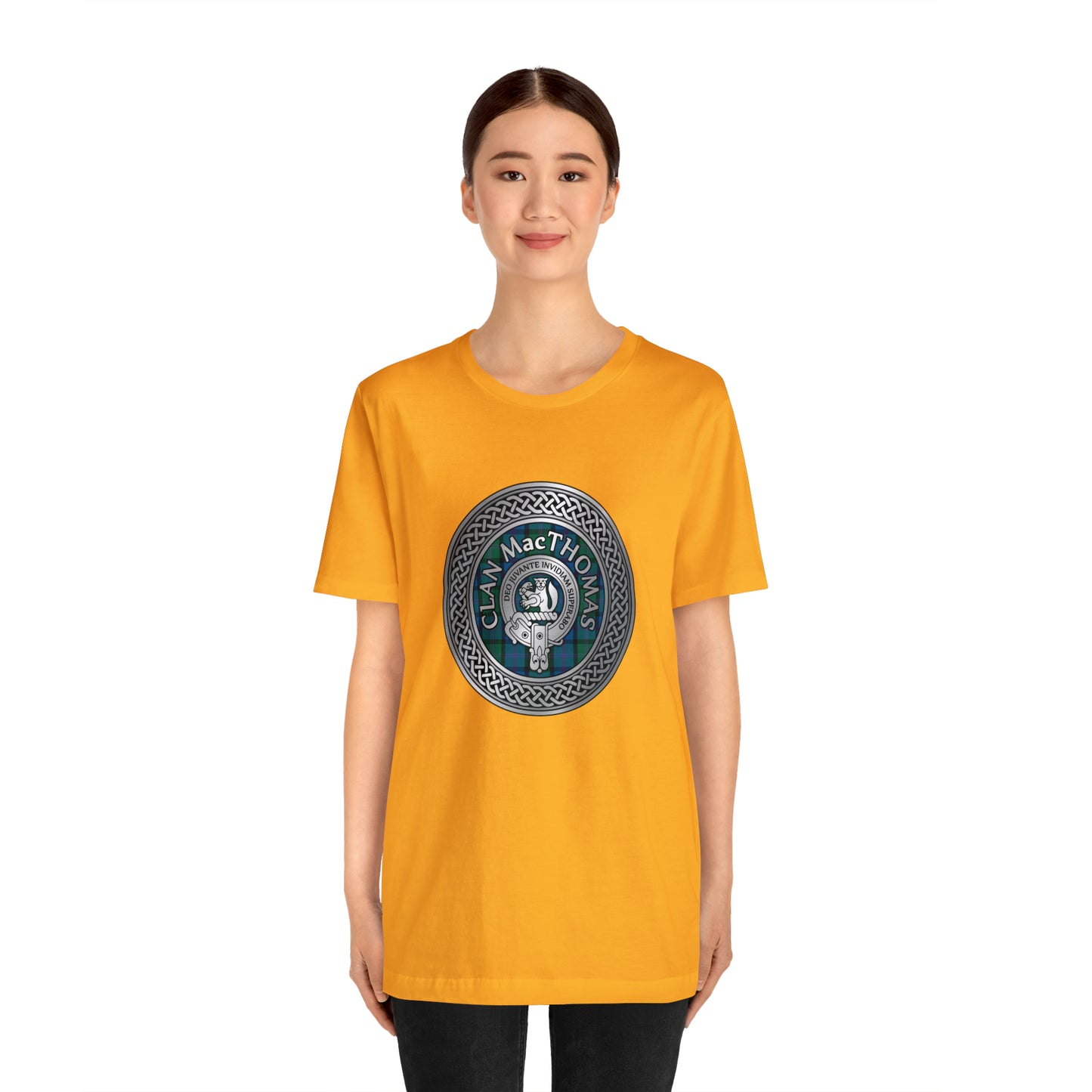 Clan MacThomas Crest & Tartan Knot | Unisex T-Shirt