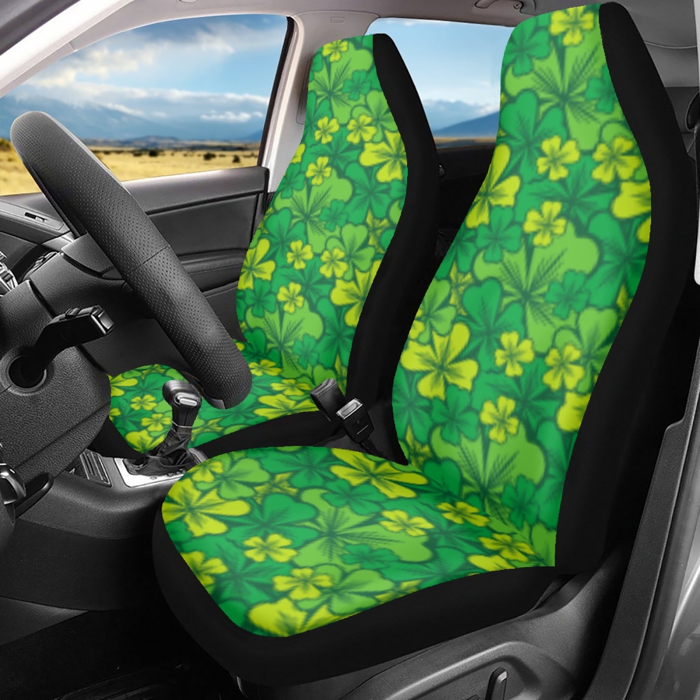 Irish Shamrock Car Seat Covers - 3Pcs