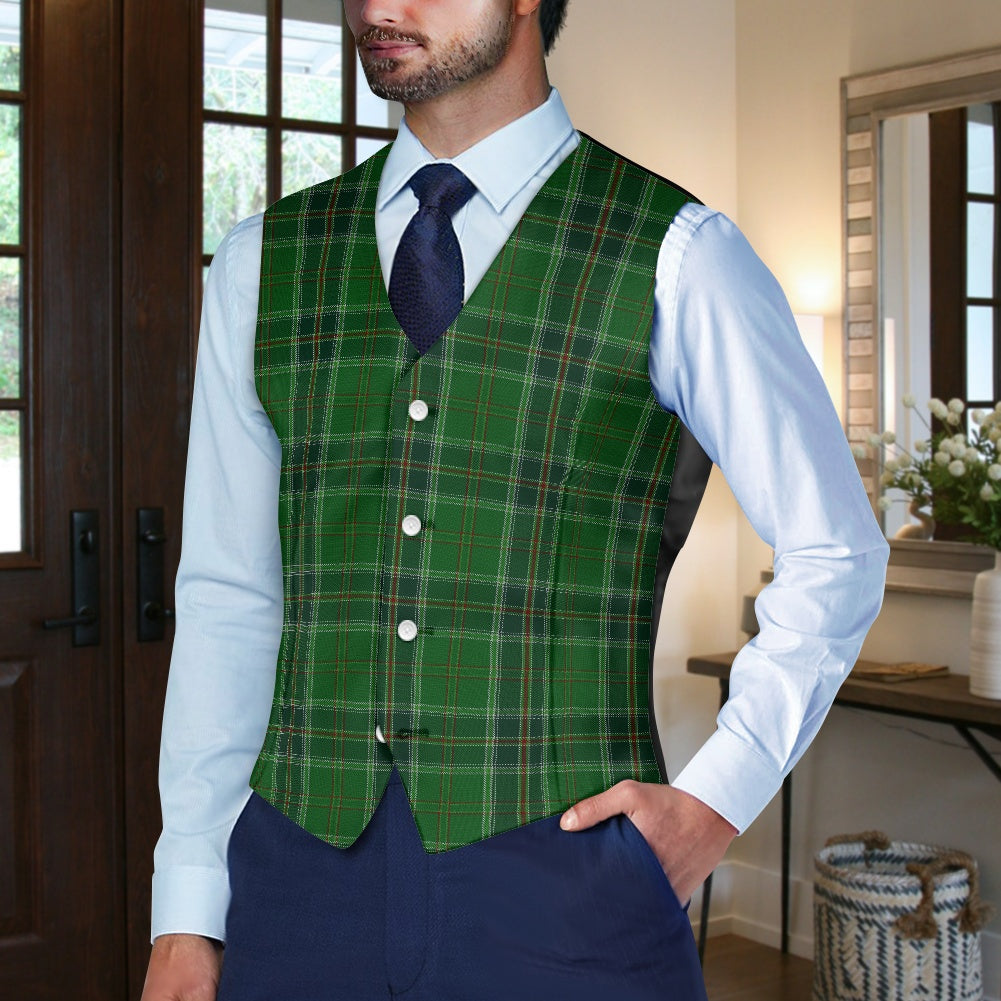 All Ireland Green Tartan Waistcoat