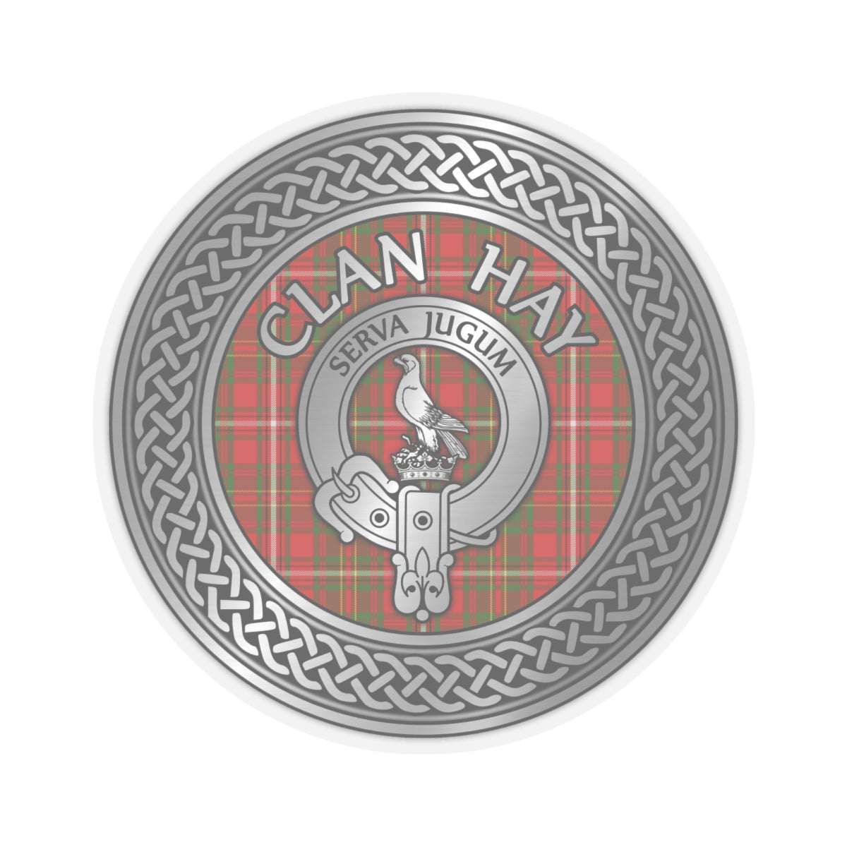 Clan Hay Crest & Tartan Knot Kiss-Cut Stickers