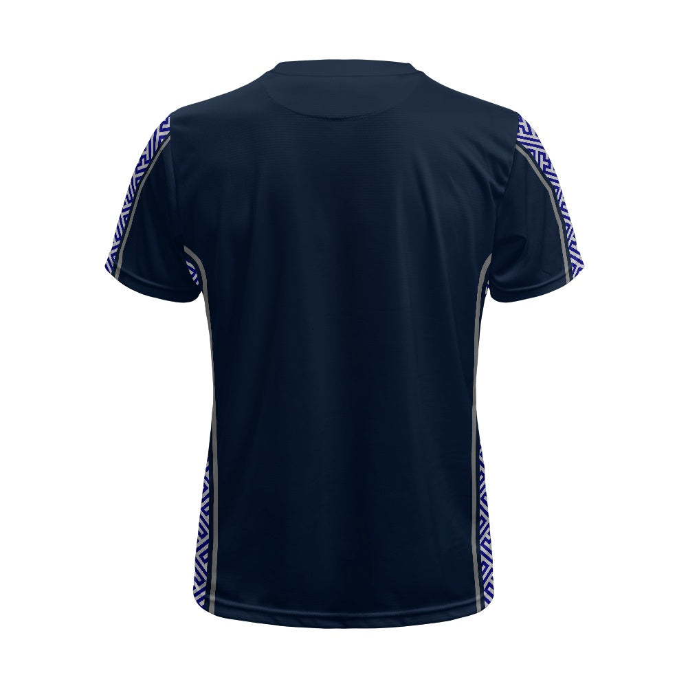 Japanese Wagara - Blue Sayagata Strip - Football Shirt