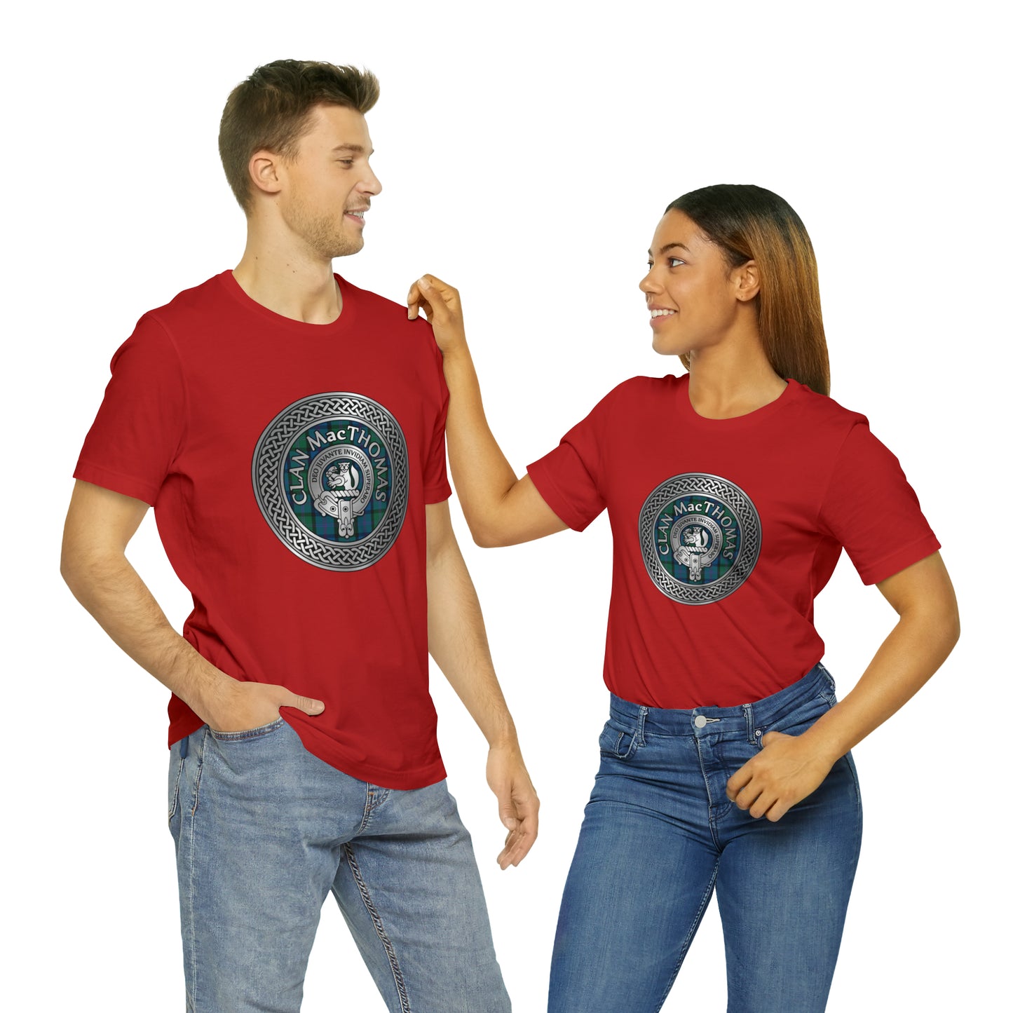 Clan MacThomas Crest & Tartan Knot | Unisex T-Shirt