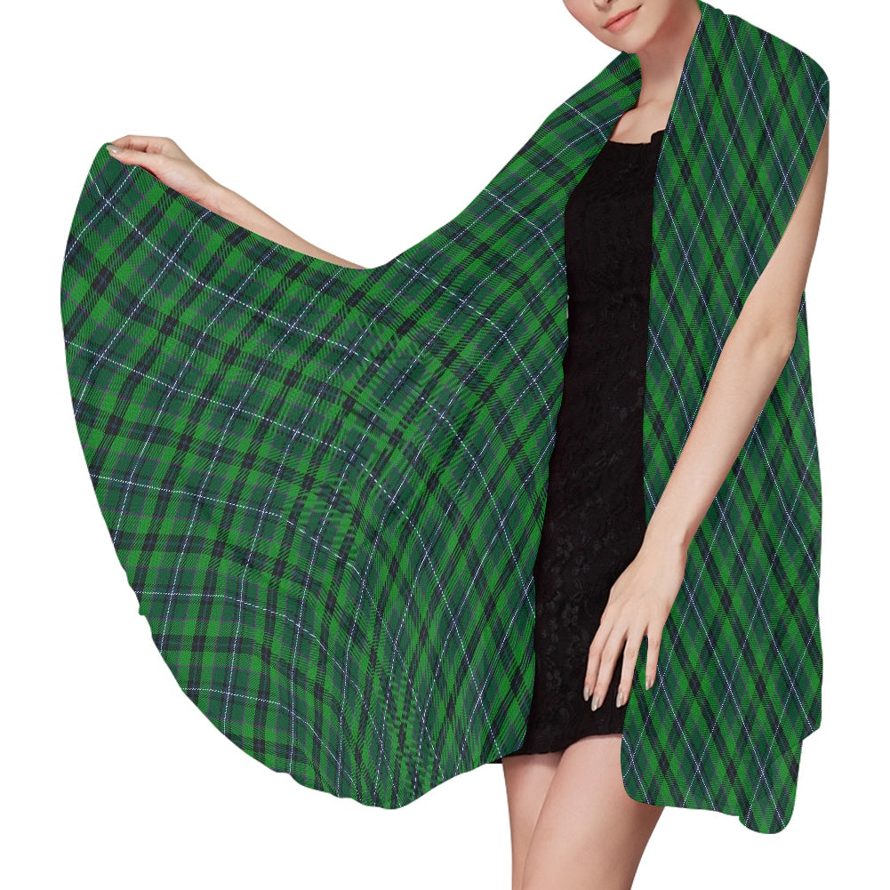 Clan Linden Tartan Bias Chiffon Scarf