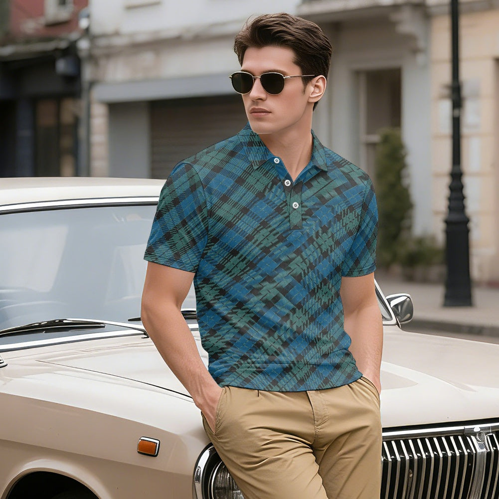 Clan MacKay Ancient Tartan Bias Polo