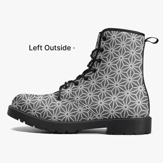 Japanese Wagara - Asoha Black - PU Leather Boots