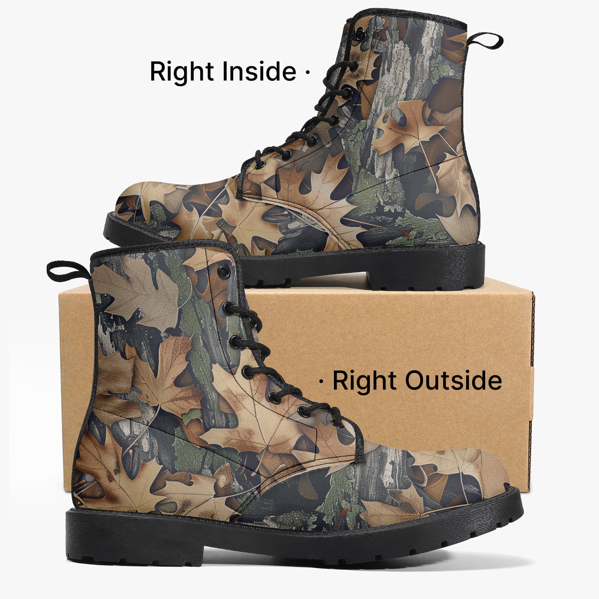 Dry Leaves - Hunting Camouflage - PU Leather Boots