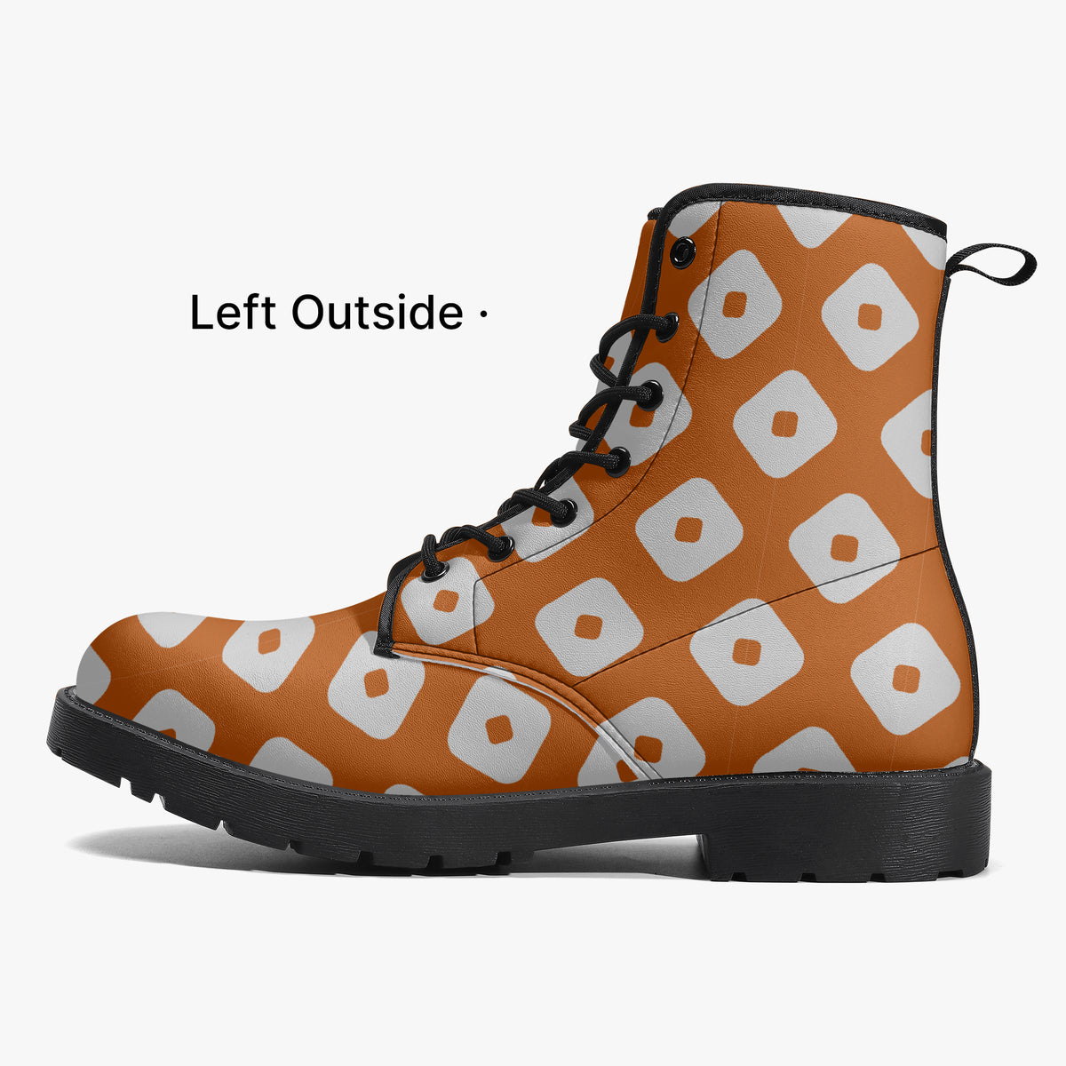 Japanese Wagara - Kanoko Orange - PU Leather Boots