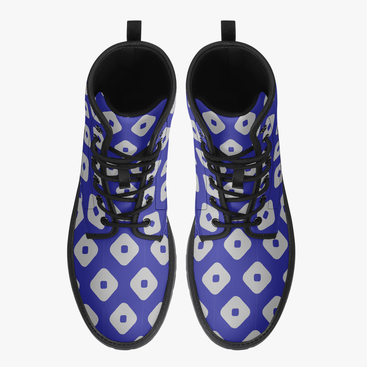 Japanese Wagara - Kanoko Blue - PU Leather Boots