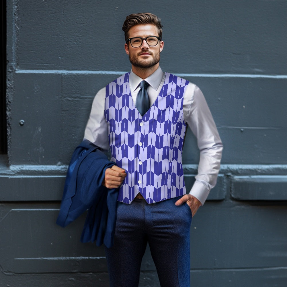 Wagara - Yagasuri Blue Suit vest jacket