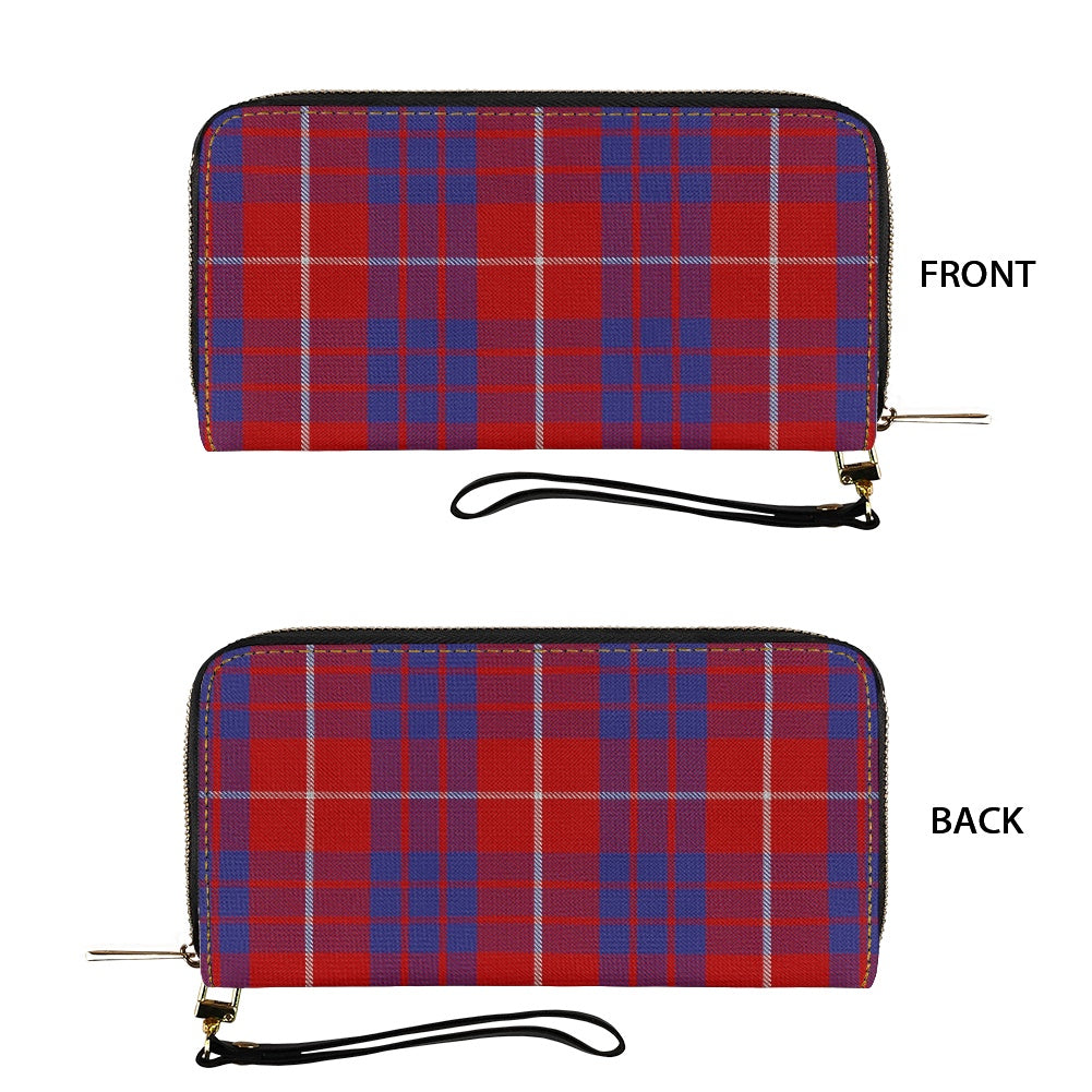 Clan Hamilton Tartan Faux PU Leather clutch bag