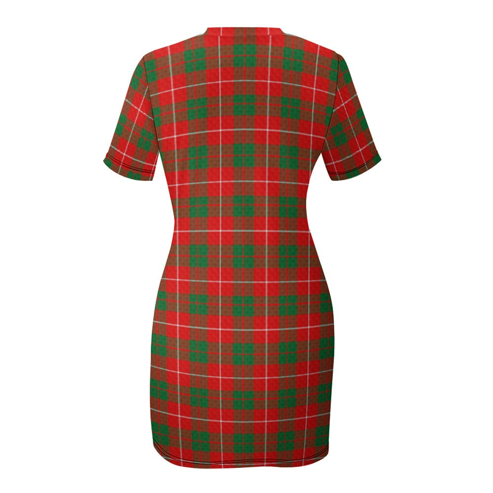 Clan MacKinnon Tartan Crew Neck Short Sleeve Dress