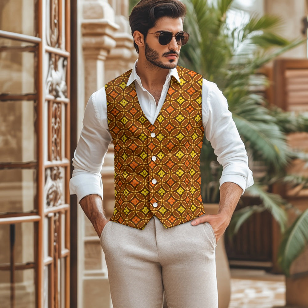 Wagara - Shippo Brown Suit vest jacket