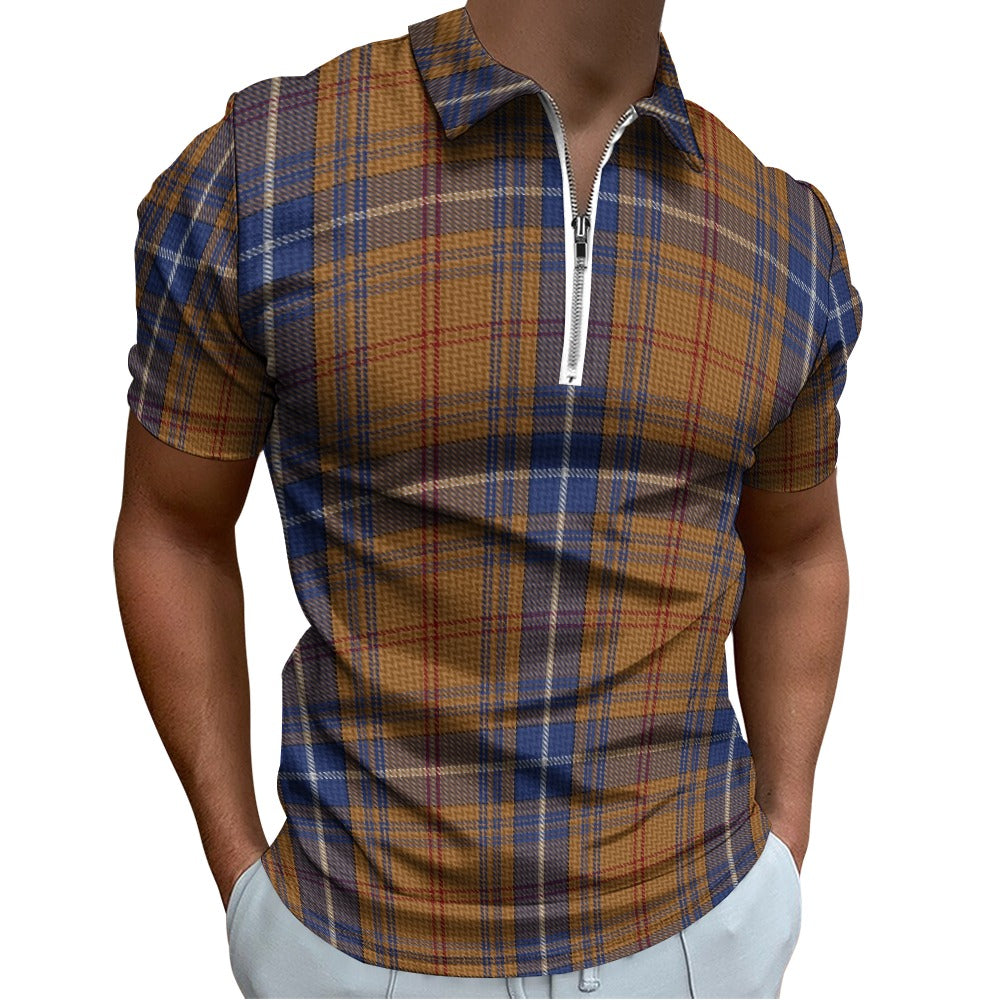 US State - New Jersey Tartan Short sleeve polo shirt