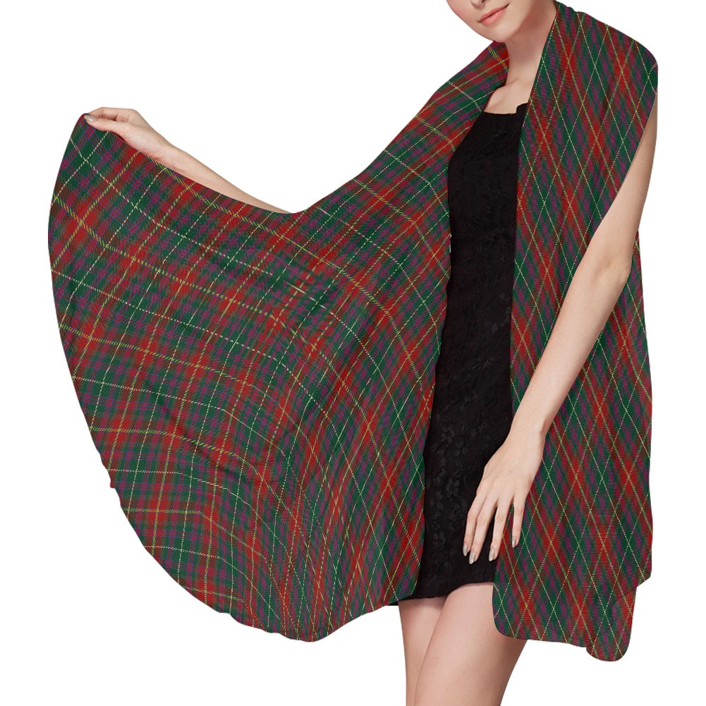 Irish County Meath Tartan Bias Chiffon Scarf