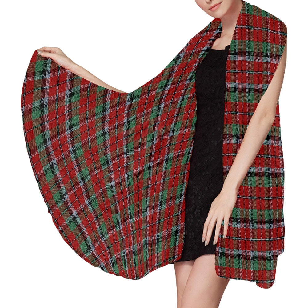 Clan Graham Red Tartan Chiffon Scarf