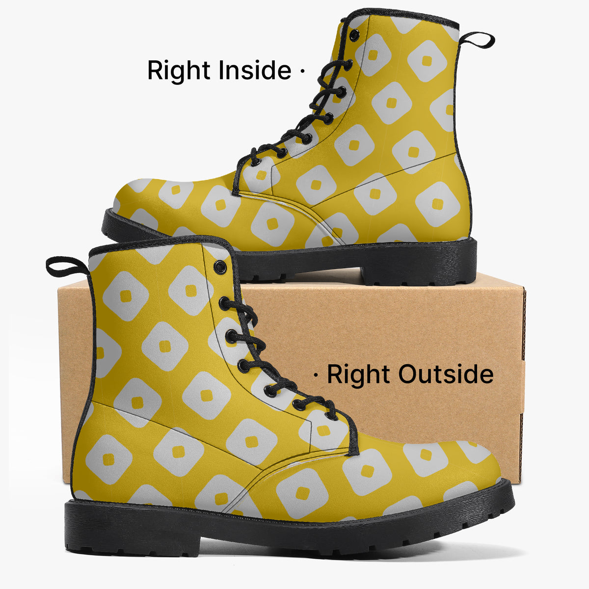 Japanese Wagara - Kanoko Gold - PU Leather Boots