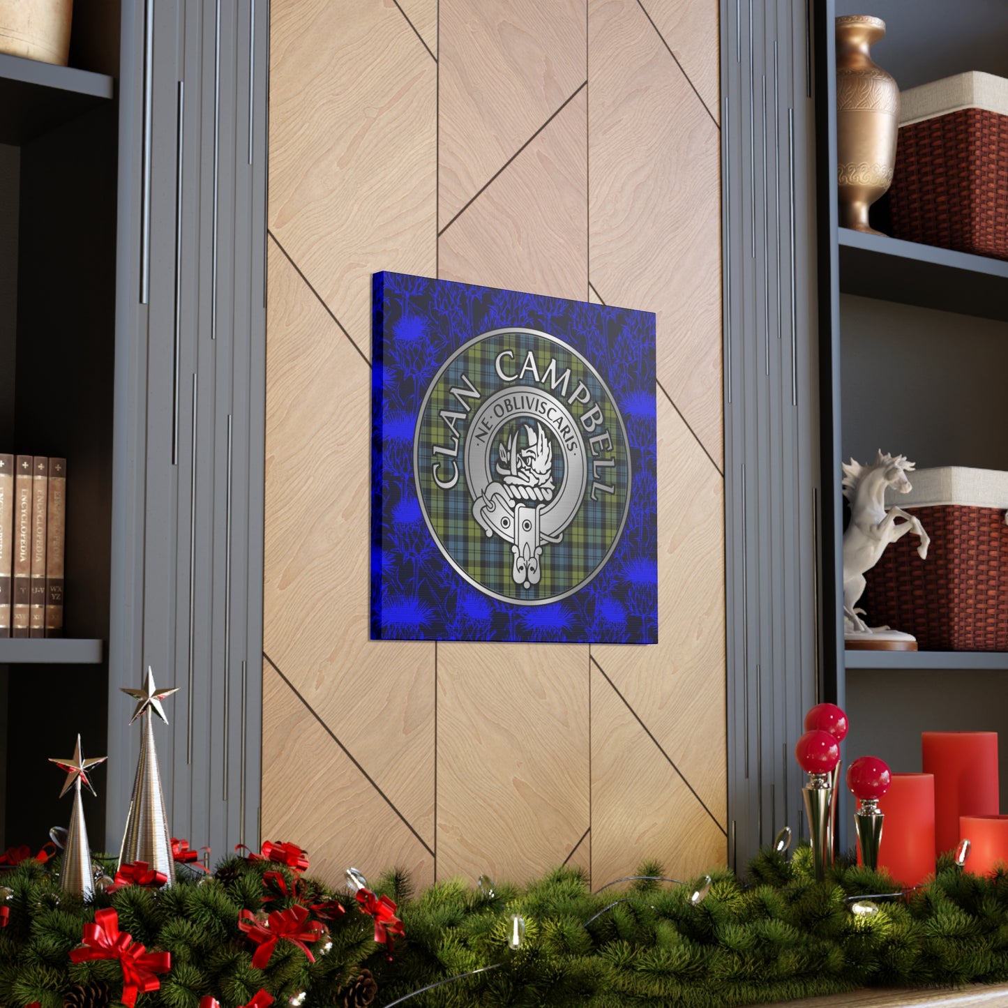 Clan Campbell Crest & Tartan Canvas Gallery Wraps