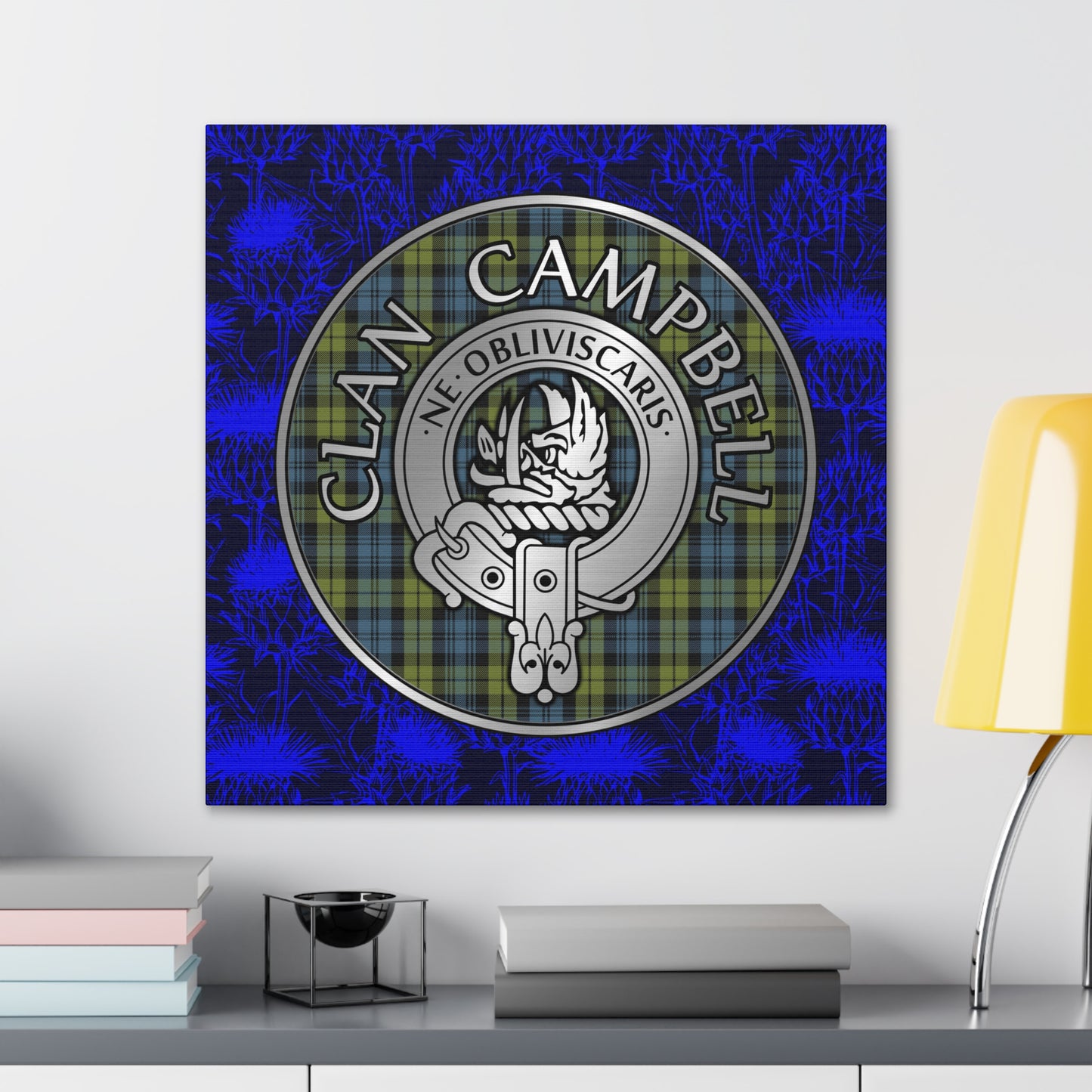 Clan Campbell Crest & Tartan Canvas Gallery Wraps