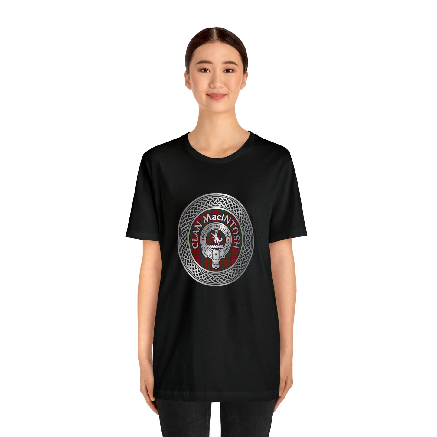 Clan MacIntosh Crest & Tartan Knot | Unisex T-Shirt