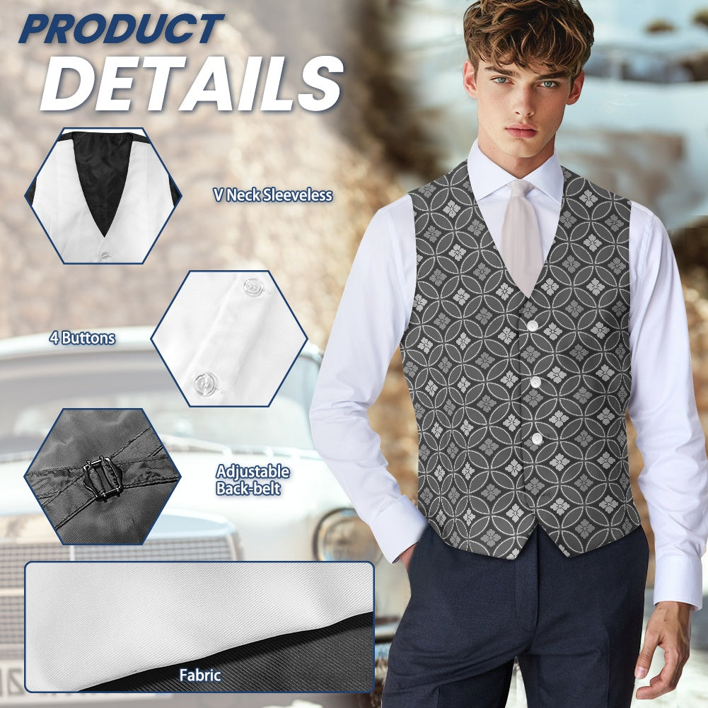 Wagara - Shippo Grey Suit vest jacket