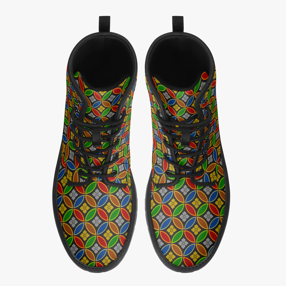 Japanese Wagara - Shippo Multicolour- PU Leather Boots