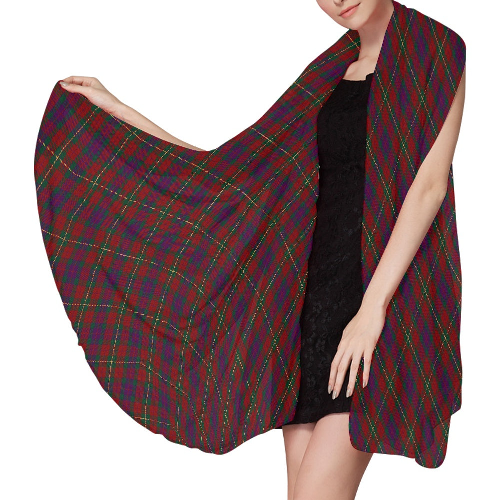Irish County Clare Tartan Bias Chiffon Scarf