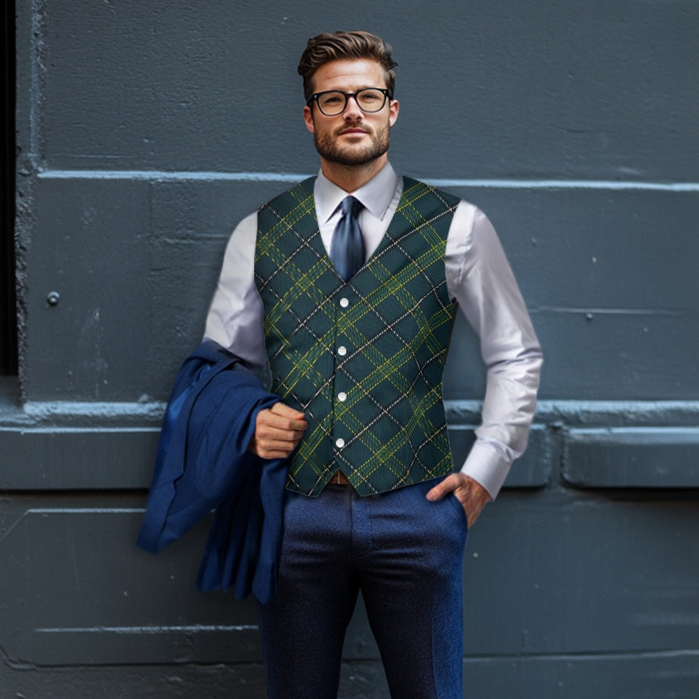 Breizh | Breton | Bretagne Bro-Sant-Breig Tartan Bias Suit vest jacket