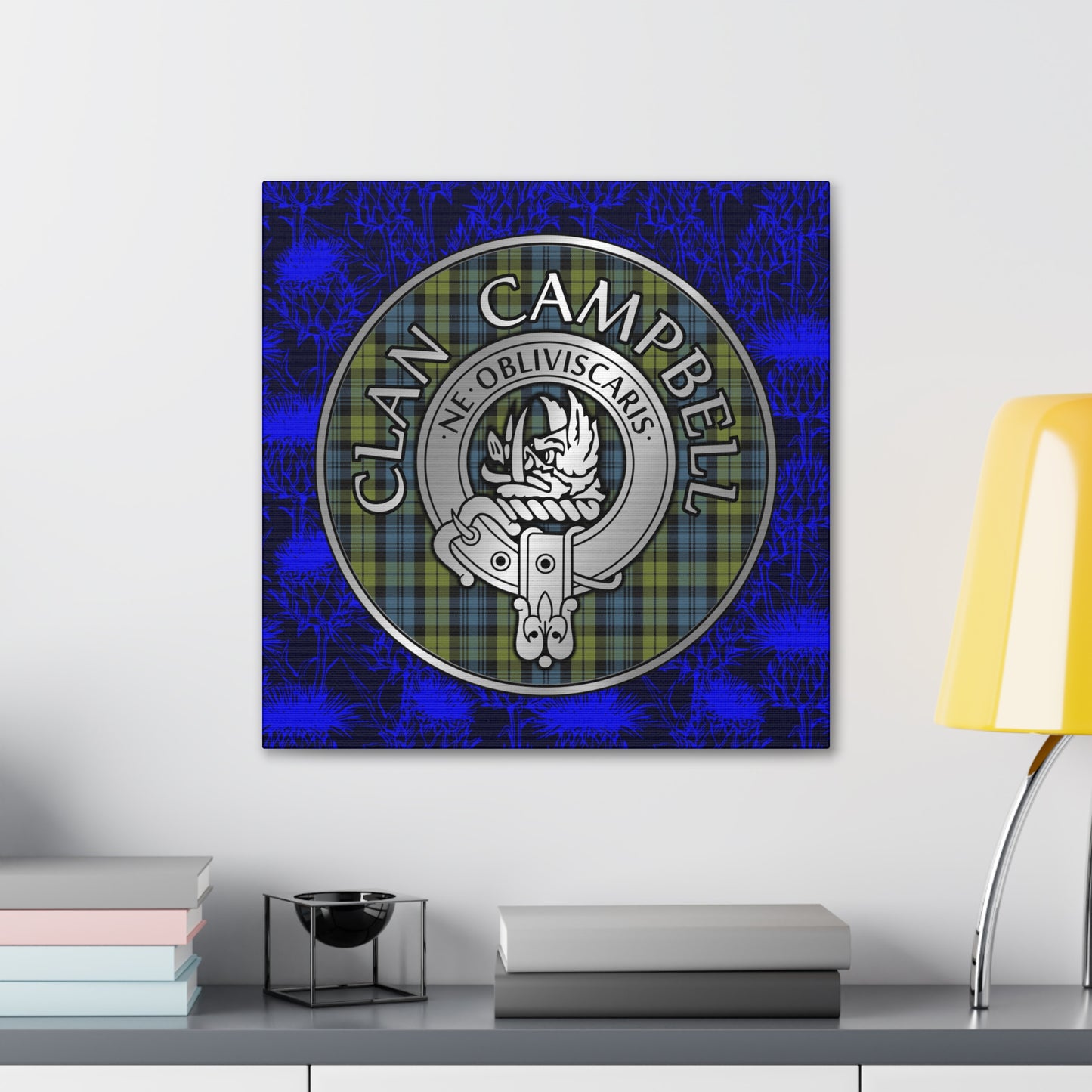 Clan Campbell Crest & Tartan Canvas Gallery Wraps