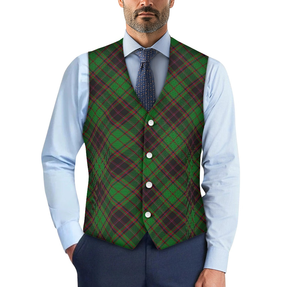 District - Buchan Tartan Bias Suit vest jacket