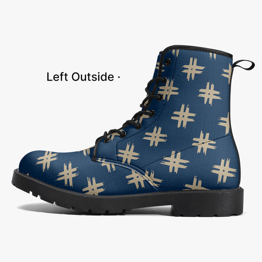 Japanese Wagara - Igeta Blue - PU Leather Boots