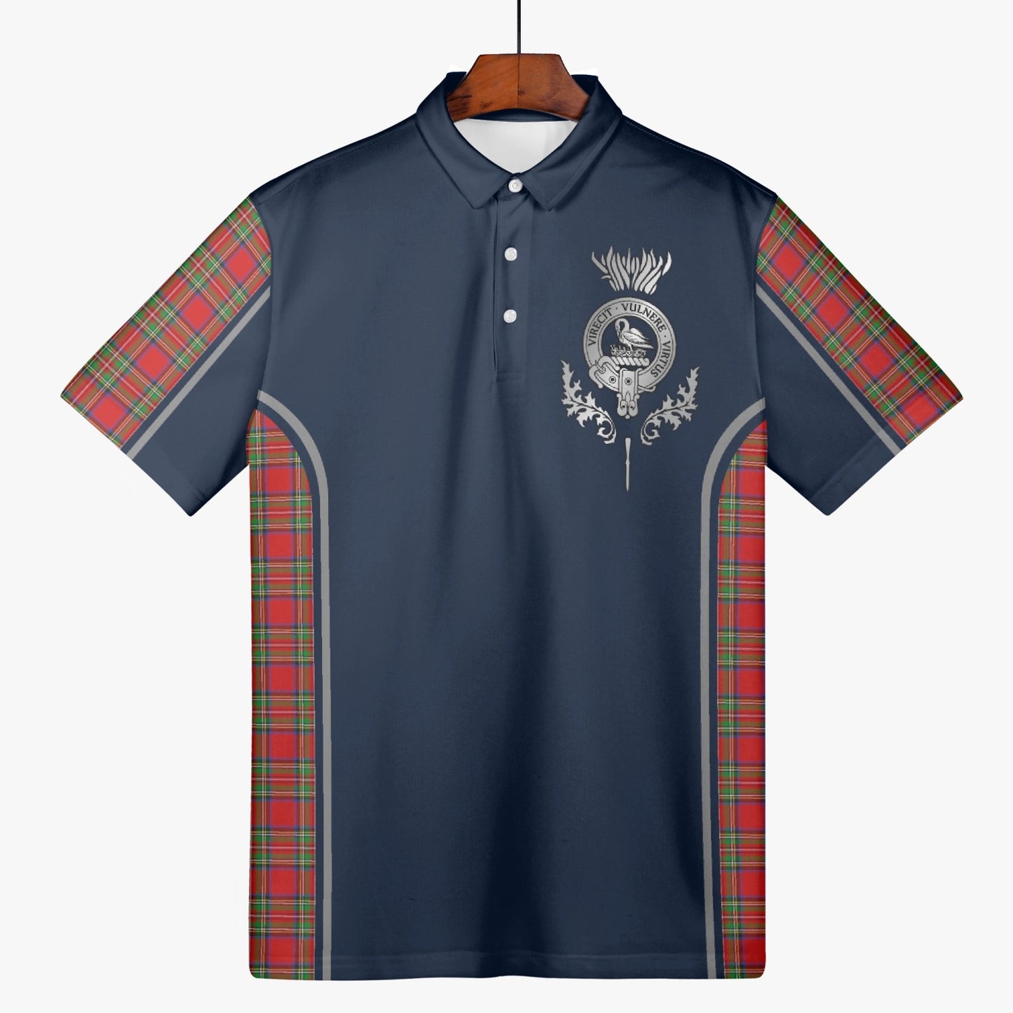 Clan Stewart Crest & Tartan Polo Shirt