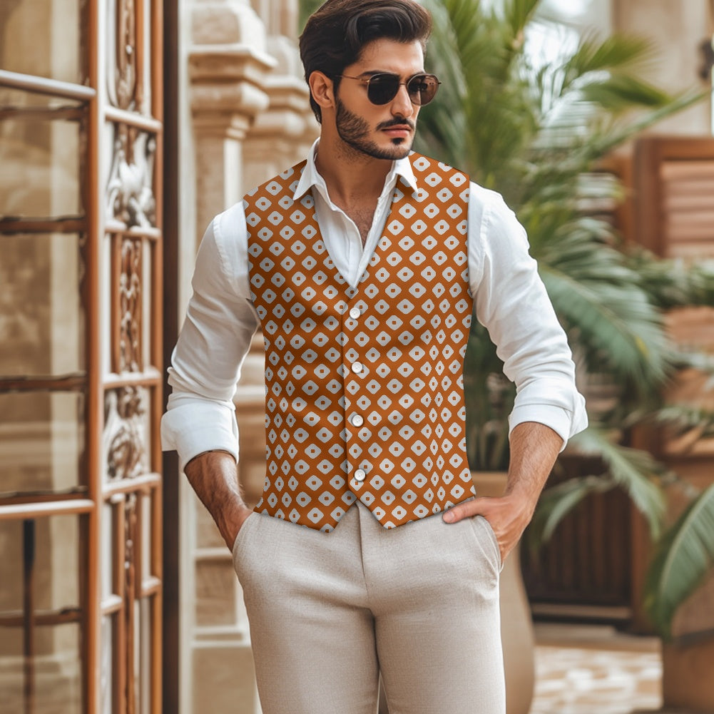 Wagara - Kanoko Brown Suit vest jacket