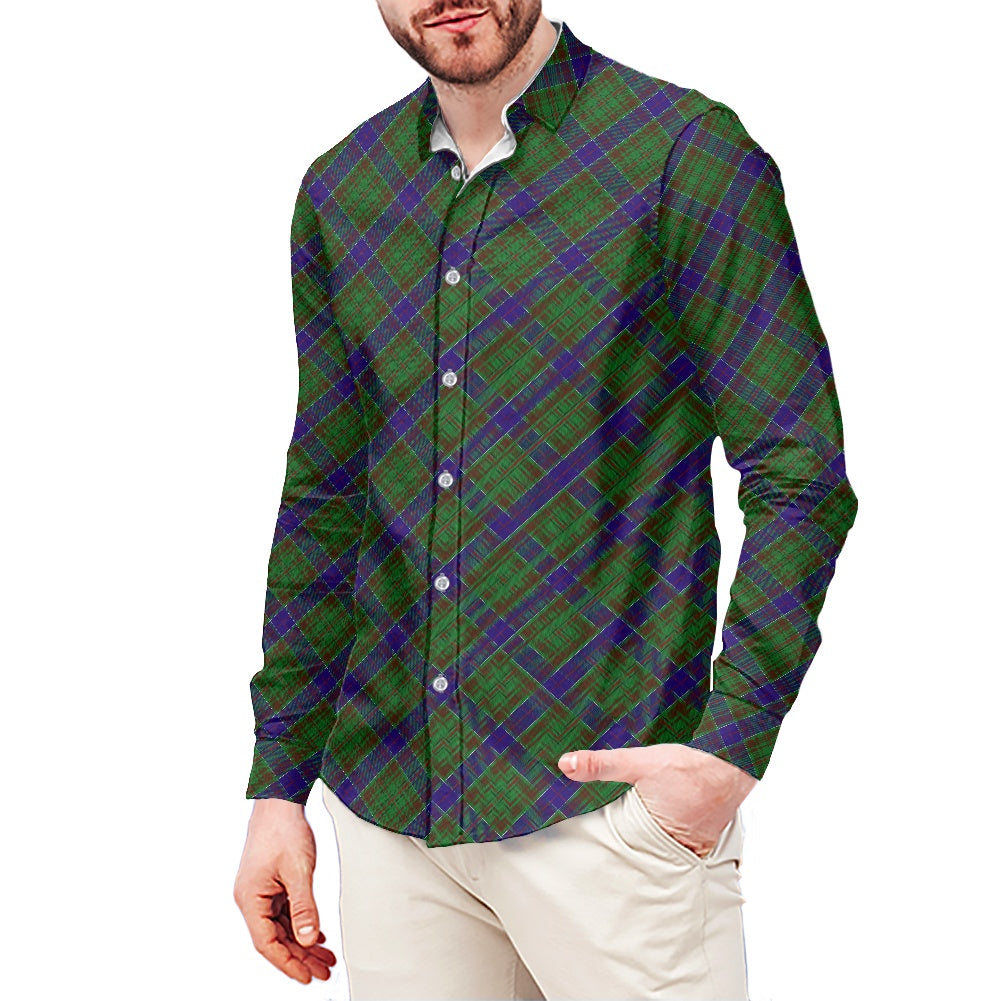 Clan Adams Tartan Bias Men's long-sleeved shirt