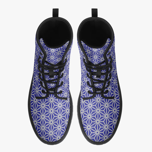 Japanese Wagara - Asoha Blue - PU Leather Boots
