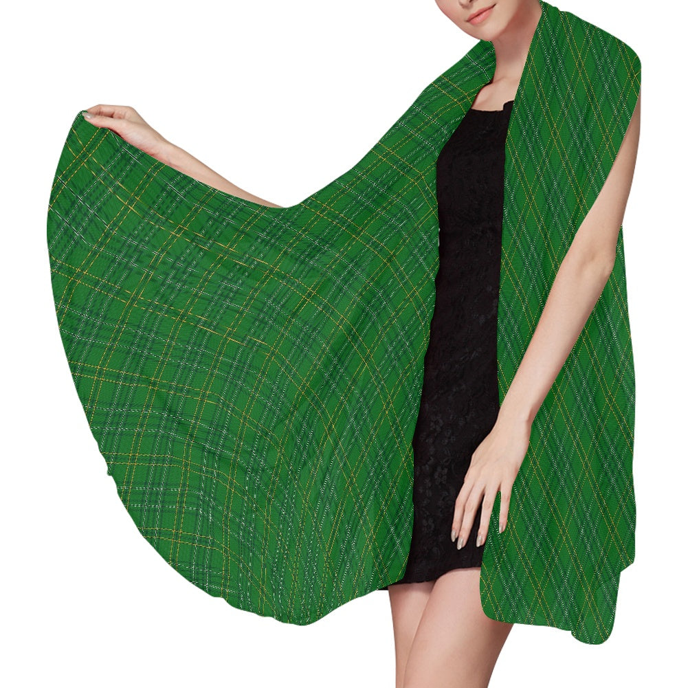 Irish County Wexford Tartan Bias Chiffon Scarf