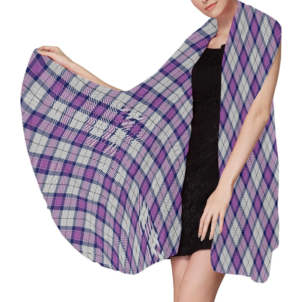 Dance - Kerr Orchid Tartan Bias Chiffon Scarf