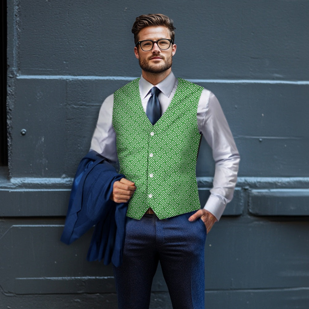 Wagara - Sayagata Green Suit vest jacket