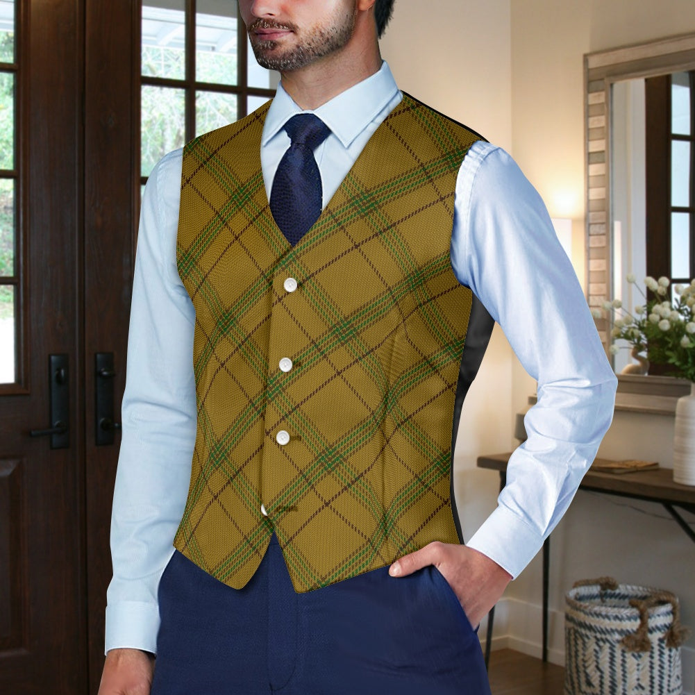 Clan Houston Tartan Bias Suit vest jacket