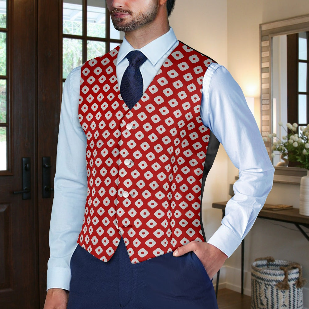 Wagara - Kanoko Red Suit vest jacket