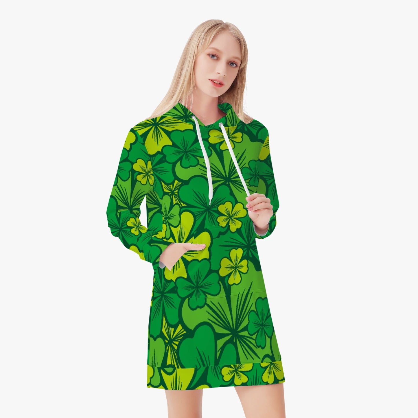 Irish Shamrock Hoodie Dress