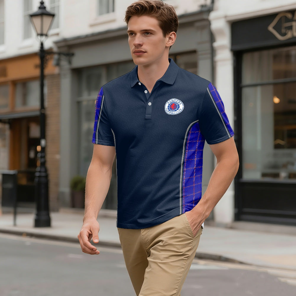 Rangers Lion Crest & Tartan Polo