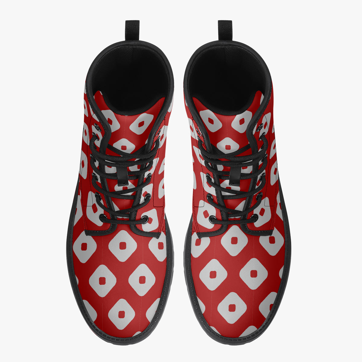 Japanese Wagara - Kanoko Red - PU Leather Boots