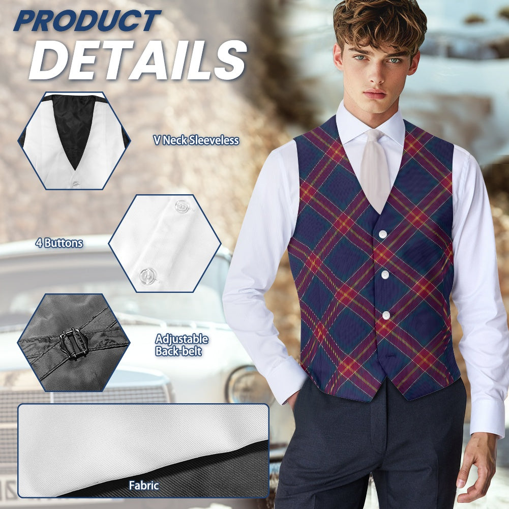 Scottish National Tartan Bias Suit vest jacket
