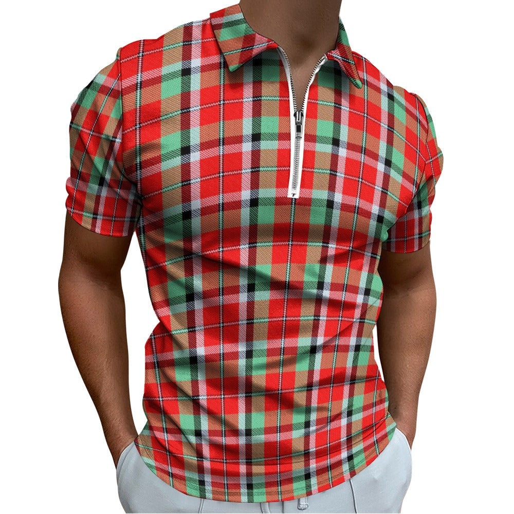 Clan Graham Red Tartan Short sleeve polo shirt