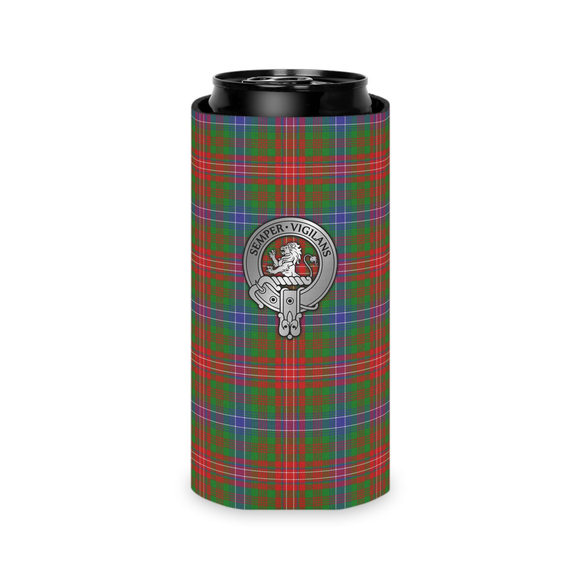 Clan Wilson Crest & Tartan Can Cooler